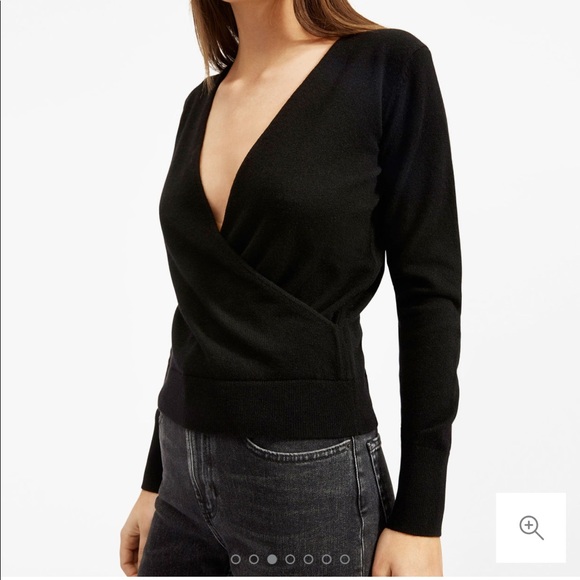 Everlane Sweaters - Everlane black cashmere wrap sweater, Small